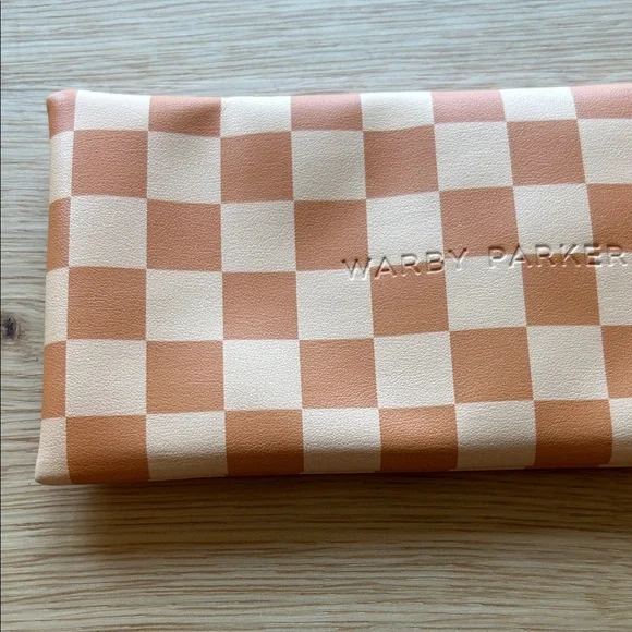 Warby Parker Checkered Glasses Case - Cream and Tan - Picture 4 of 4